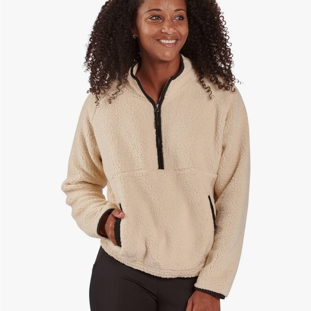 Boxercraft Cream Zip-Up Fleece Sweater